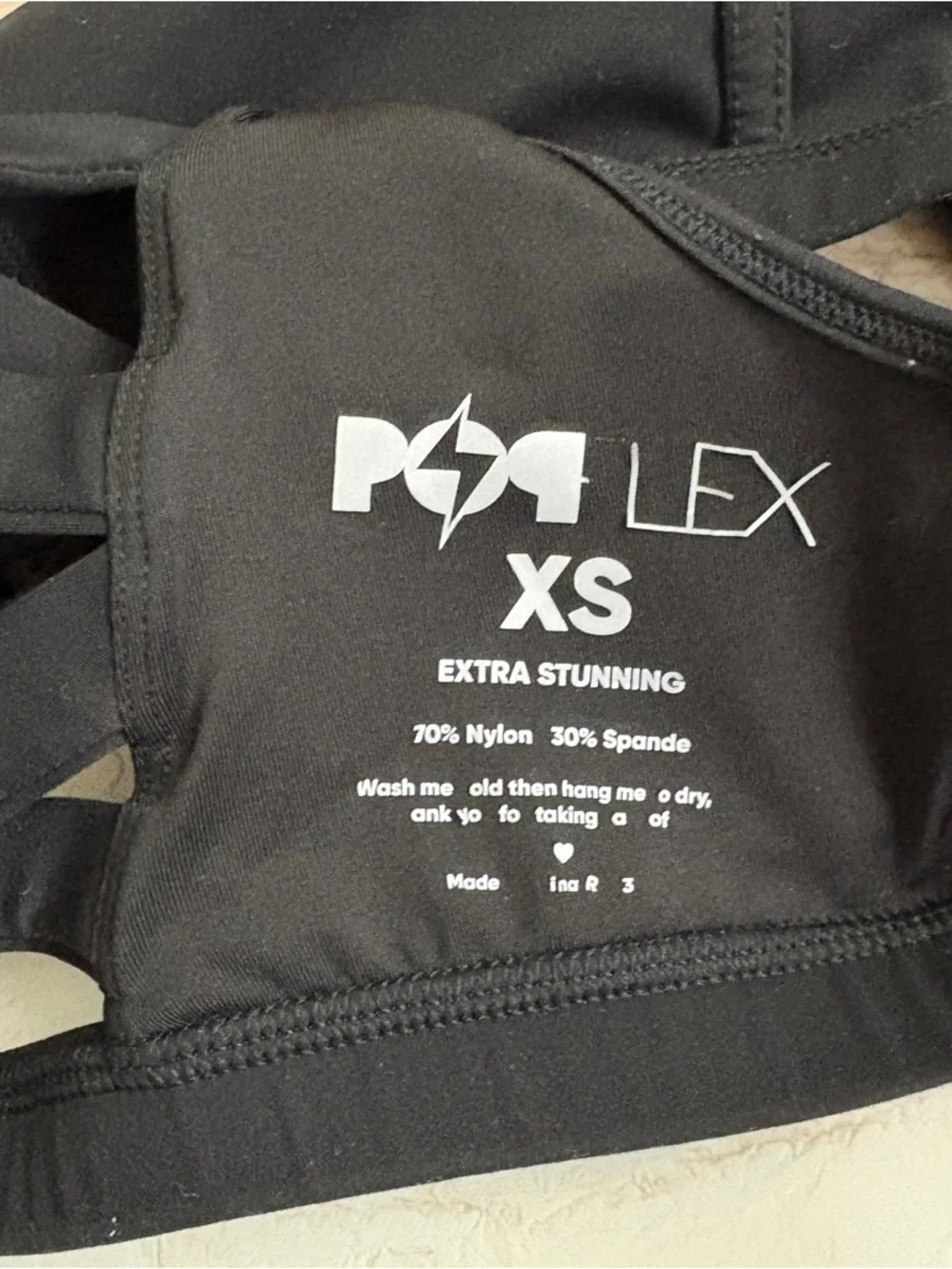 POPFLEX Black Corset Sports Bra XS - Picture 4 of 4